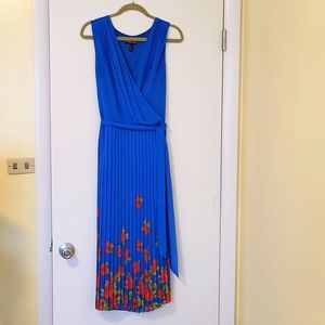 Sleeveless Blue Wrap Dress